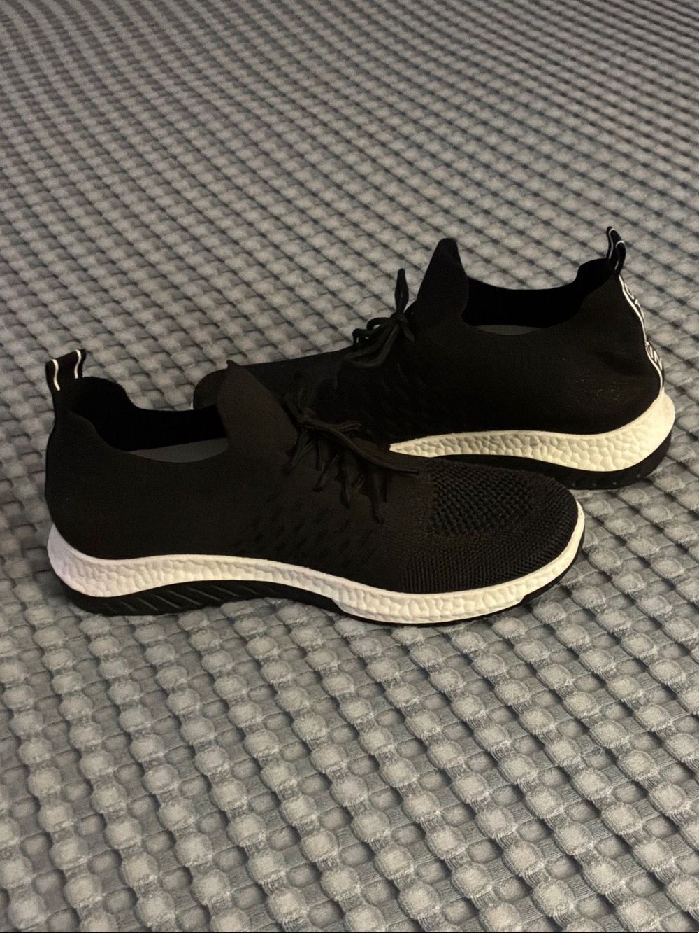 Danskin Black Knit Slip-On Athletic Shoes with White Sole Accent